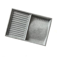 Soft Jewelry Organizer Tray Divided Velvet Jewelry Tray Gray Drawer Insert Space-Saving for Closet