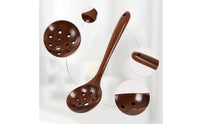 Wooden Skimmer Spoon Long Handle Wooden Colander Ladle Colander Spoon Polished for Home Cooks, Hot Pot, Restaurant