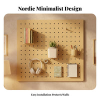 Drill Pegboard Minimalist Design Pegboard Wall Organizer Kit Easy to Install Storage Panel for Homeowners, Hobbyists, Dormitory, Washroom