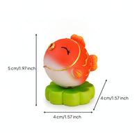 Compact Koi Figurine with Rotating Base Decorative Rotating Koi Statue Small Auspicious Aquatic Creature Ornament Tiny for Friends