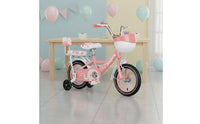 Foldable Children's Bike Anti-Tip Over Design Young Child Pedal Bike High-Carbon Steel Frame for Young Children, Beginners, Outdoor