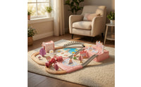 Long-Lasting Castle Train Set with Storage Box Portable Train Set with Storage Box Mixed-Material Magical for Toddlers