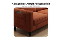 Small Space Solution Minimalist Fabric Sofa Simple Design Corduroy Loveseat Modern design Couch Sturdy Wooden Legs for Apartment Dwellers, duos, Students, Living Room, Reception Area, notice Lounge, Bedroom