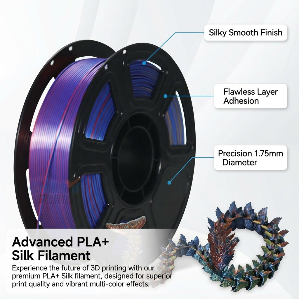Rainbow Filament Multicolor Gradient, PLA 1KG Spool for Printer Hobbyists Prototyping Modeling Consumables