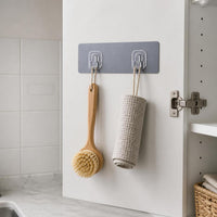 Strong Adhesive Punch-Free Hooks for Bathroom and Kitchen, Multi-functional Nail-Free Hangers