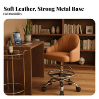 Multi-Purpose Adjustable pivot Chair with Backrest Padded Seat Rolling Stool Easy to Assemble Mobile Seating for Salon Professionals, Office Workers, Kitchen, Bar Counter, Reception Desk, Studio