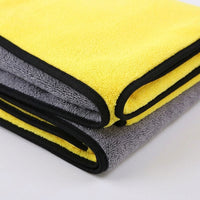 Thickened Car Drying Towel and Double Sided Car Microfibre Cloth, Coral Fleece for Automotive Detailing, Bound Edges with Hanging Loop, 1-Pack
