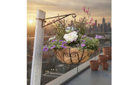 4 Pieces Hanging Basket Bracket Clamp on Hanging Basket Hook Allweather Resistant Fence Top Plant Hanger for Gardeners, Garden