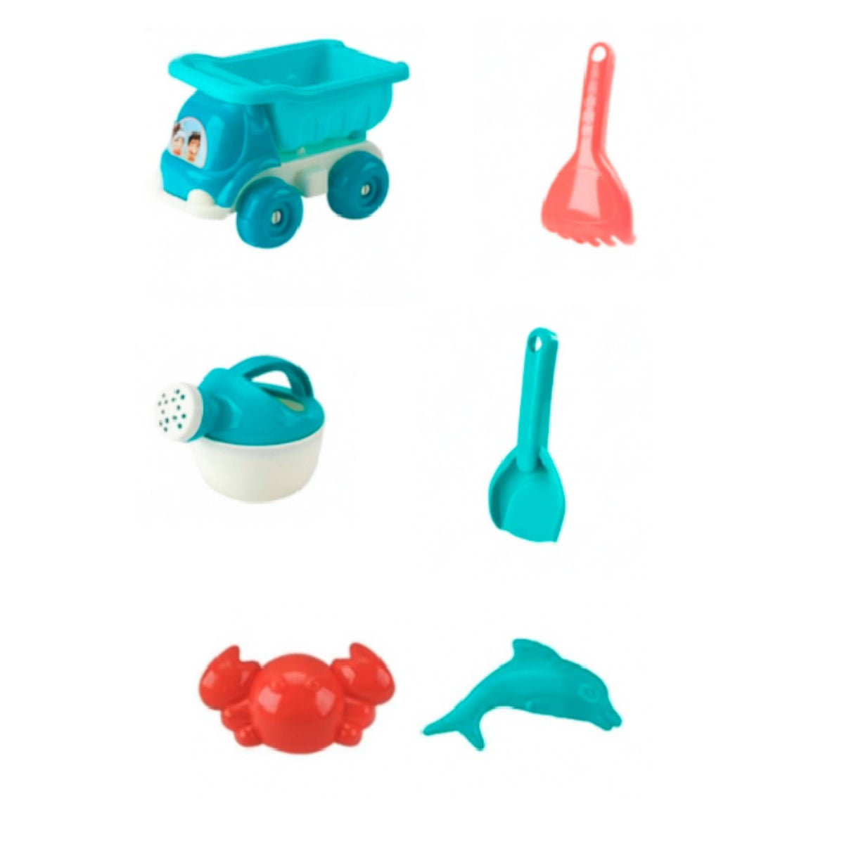 6 Pieces Colorful Sand Toy Set with Dump Truck Easy to Clean Beach Dump Truck Set Safe Watering Can with Sand Toys Sturdy for Toddlers