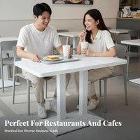 Strong Load-Bearing Cafeteria Table with Stools Hard-Wearing Commercial Furniture Waterproof Tabletop Dining Set Space-Saving Design for Restaurant Owners, Families, Apartment Dwellers, Cafeteria S, Restaurants, Quick-Service Shops, Kitchen