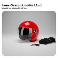 Motorcycle Half Helmet Four-Season Use Electric Bike Helmet Thermal Lining for Adults, Motorcyclists, Outdoor Riding, City Travel, Leisure Rides