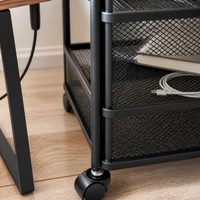 Rolling Under-Desk Storage Cart with Wheels for Books and Bags