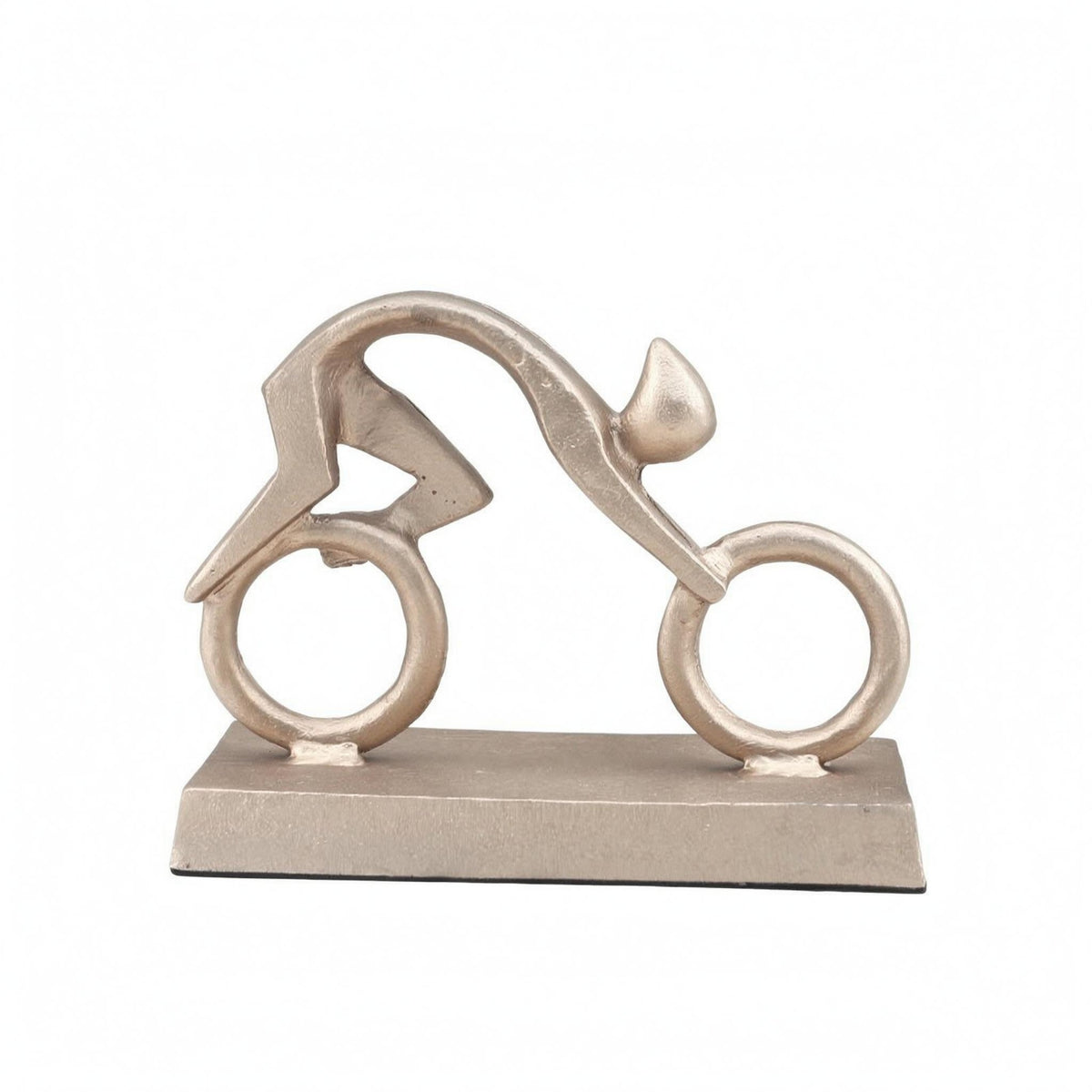 Abstract Cyclist Sculpture Decorative Metal Cyclist Figurine Collectible Biking Sculpture for Living Room