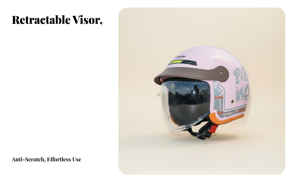 Women's Helmet 3C Certified Electric Bike Helmet with Visor Water-Resistant Guarding Headwear for Commuting