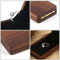 Wedding Band Box Velvet Velvet-Lined Jewelry Storage Compact Size for Couples