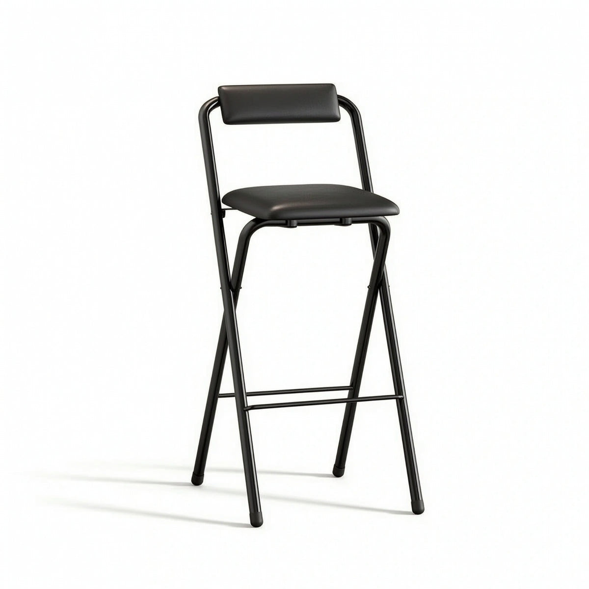 Folding Bar Stool with Backrest Portable High Bar Stool with Padded Seat Supportive Furniture for Kitchen Island