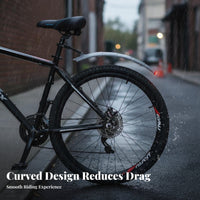 Retractable Bike Mudguard Easy to Install Bike Mudguard with Taillight Foldable Cycle Spray Guard Universal Fit for Rainy Days