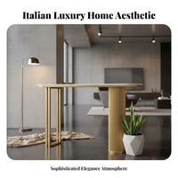 Modern Design Curved Entryway Stand Scratch Resistant Hallway Table Slim Profile Home Furnishing Strong Load Bearing for Homeowners, Interior Designers, Newlyweds, Foyer, Living Room, Behind Sofa