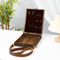 Wooden Carrier Box Handmade Crossbody Sketch Box Vintage Style Crossbody Wooden Bag for Painting, Sketching