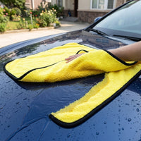 400g Car Drying Towel and Microfibre Cloth, Lint Towel for Car Washing and Detailing, Bound Border Polishing and Glass Cleaning Cloth