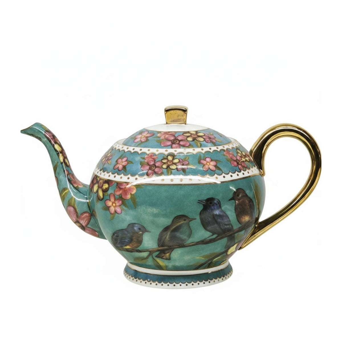 European Style Teapot Elegant Design Vintage Floral Tea Pot Drinkware for Couples, Housewarming