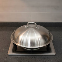 Universal Wok Lid Rust Resistant Stainless Steel Wok Lid Easy to Polished Metal Frying Pot Lid for Stovetop