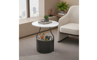 Round Side Table Contemporary Round End Table Compact Furniture for Living Room, Small Apartments, Reading Corners