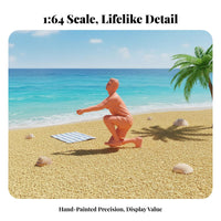 5 Pieces 1:64 Beach Netball Figures Various Poses 1:64 Scale Miniature Scene People Miniature People Set Highly Detailed