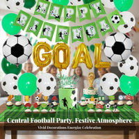 GOAL Foil Balloons Soccer Theme Party Supplies Versatile Decor Football Birthday Decoration Set Easy to Assemble for Parents, Sports Events