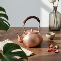 Copper Teapot Hammered Surface Copper Kettle Decorative Design Hook Handle Teapot for Boiling Water