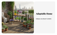 Tiered Design Multi-Tier Plant Stand Simple and Natural Aesthetic Flower Shelf Sturdy Frame Home Decoration Space Saving for Balcony, Living Room, Bedroom, Patio