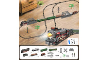Steam Train Toy Track Set Electric Train Set with Tracks for Young Children, Playroom