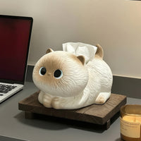 Adorable Cat Tissue Box Holder Functional Cat Shaped Tissue Dispenser Sculpted Decor Charming for Living Room