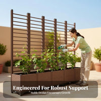 Easy Assembly Planter Box Climbing Frame Weather-Resistant Planter Box with Trellis Gardening Supply for Gardeners, Homeowners, Beginners, Courtyard, Garden, Patio, Balcony