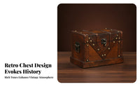 Home Organizer Desktop Storage Box Wooden Storage Box Hinged Lid Compact Size