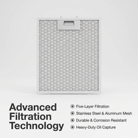 Universal Cooker Hood, 5-Layer Aluminum Mesh, Cut to Size, High Absorption for Smoky Kitchens, Metal Range Hood
