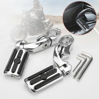 Foot Pegs with Mounting Brackets Rubber-Treaded Motorcycle Foot Pegs Black Footrest Mounting Hardware Kit for Riders, Motorcyclists