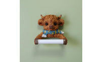 Decorative & Functional Highland Cow Toilet Paper Holder Funny & Whimsical Creature Toilet Paper Holder Unique Conversation Starter Cute Cow Bathroom Decor Multi-Purpose for Children, Powder Room, Kitchen