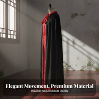 Traditional Chinese Traditional Chinese Attire Mantle Unisex Lace-up Stage Costume Cloak Retro Design Hoodless Long Velvet Cape for Adults