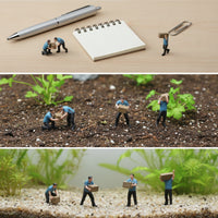 4 Pieces Worker Figurines Realistic Miniature Figure Set Tiny Diorama Models for Hobbyists, Collectors