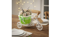 Rattan Flower Basket Sturdy Woven Tricycle Flower Basket Long Decorative Tricycle Planter for Gift Shop