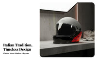 Carbon Reinforced Full Face Helmet Four-Season Retro Full-Coverage Helmet High Strength Motorcyclist Headwear for Cruising, Street Riding