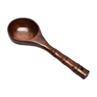 Long-Handled Wooden Ladle with Hanging Hole Deep-Bowl Wooden Ladle Heat-Resistant Serving Spoon Smooth for Cooking