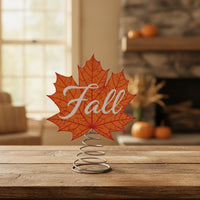 Thanksgiving Maple Leaf Tree Topper Festive Tree Topper with Spring Base Soft Decorations Lightweight for Mantel