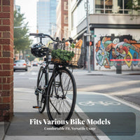 Foldable Design Folding Bike Basket Front or Rear Mount Collapsible Bike Carrier Universal Fit for Commuters, Shoppers, Commuting, School