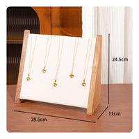 Slanted Design Necklace Display Stand Padded Panel Wooden Necklace Stand Side Support Frames Tabletop Jewelry Display Elegant Finish
