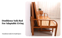 Space-Saving Extendable Slat Lounger Multi-Functional Sofa Bed Easy to Operate Convertible Couch Sturdy Structure for Apartment Dwellers, Guest Hosts, Homeowners, Small Areas, Balcony, Living Room, Home Office