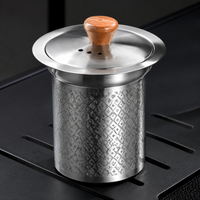 Camping Tea Set, heat-resistant teapot set made of 304, portable with double-wall anti-scald cups, for festivals & hikers