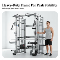 Complete Guided Machine Full Body Workout Guided Machine with Cable Multi-Directional Commercial Grade Complete Home Gym for Bodybuilders