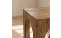 Side Table with Cutouts Rustic Wooden Block Table Solid Wood Furniture for Living Rooms, Bedroom, Apartments